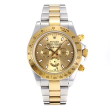 Rolex Daytona Automatic Two Tone with Golden Dial Copy Watch